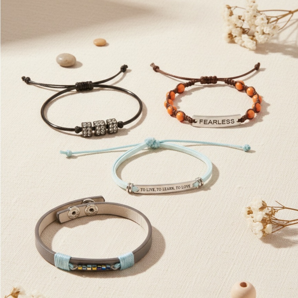 Inspirational Bracelet Bundle | Set of 4 | Boho, Chic & Motivational